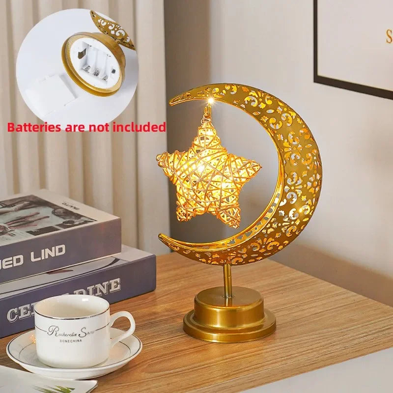 2026 Ramadan Decoration LED Star Moon Candle Lamp Eid Mubarak Night Light for Islamic Muslim Party Ornaments Eid Al-Fitr Gifts