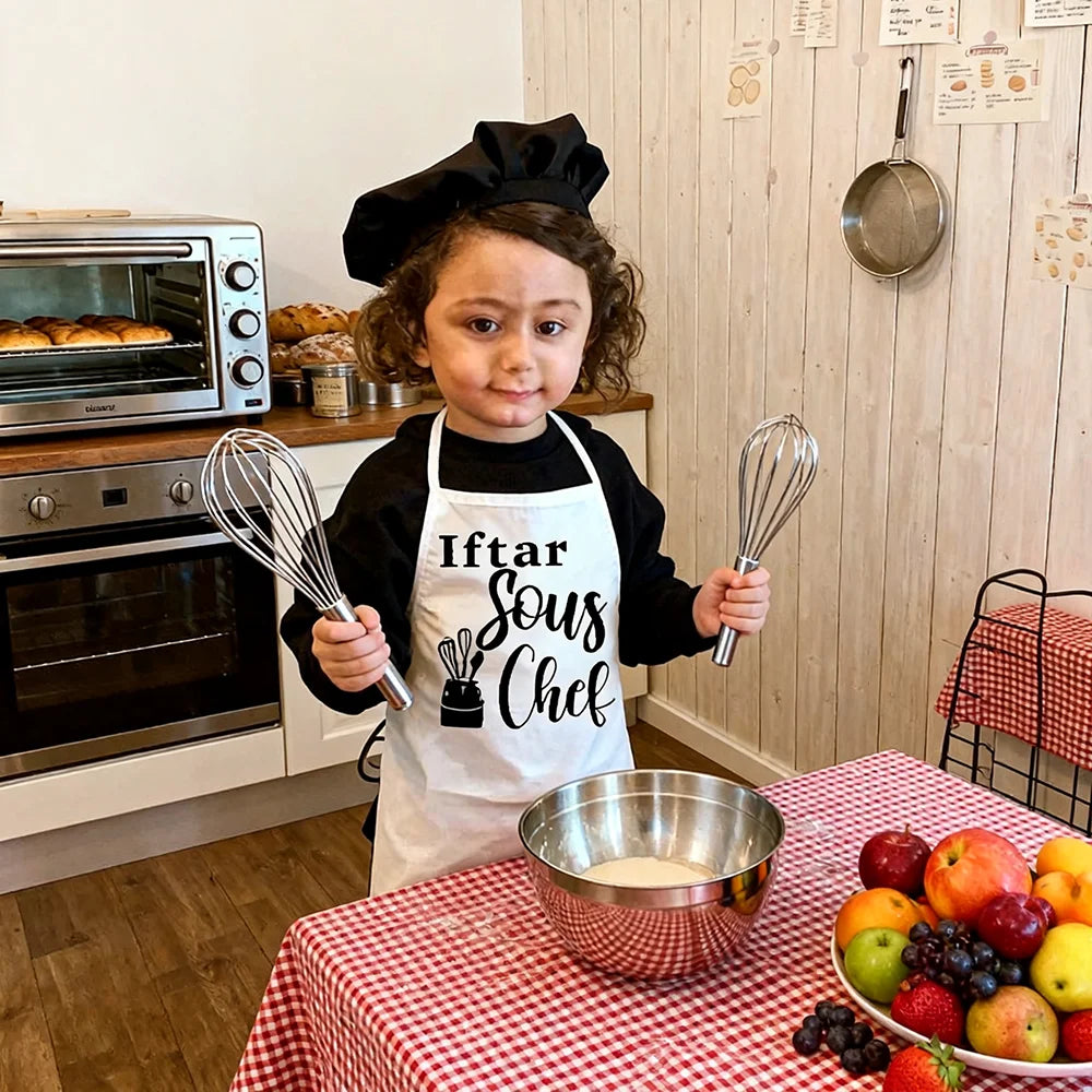 Iftar Head Sous Chef apron for mom grandma kid children Muslim Islamic Ramadan Mubarak Kareem Eid al Fitr decoration supplies
