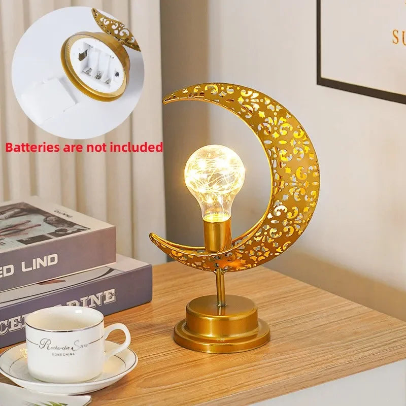 2026 Ramadan Decoration LED Star Moon Candle Lamp Eid Mubarak Night Light for Islamic Muslim Party Ornaments Eid Al-Fitr Gifts