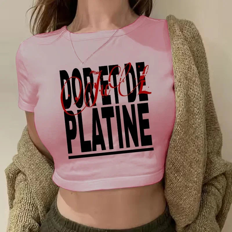 Maillot Jul Cropped Tee Shirt Girl Harajuku Gothic Sexy T-shirt Women Funny Summer Tshirt Graphic Y2k Crop Tops Clothing Female