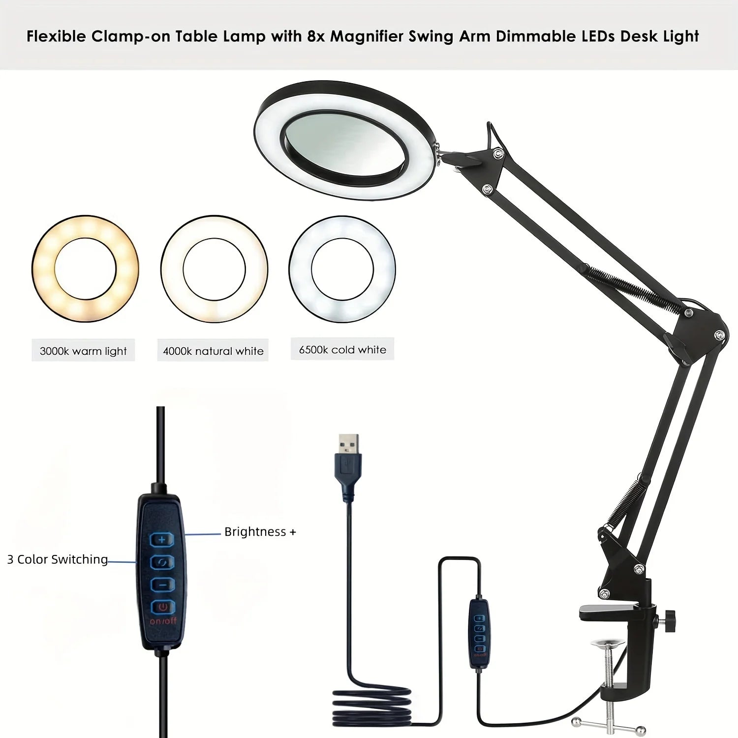 Lampe de bureau ou idéal pour skin care led 3 coloris - Style accessories 