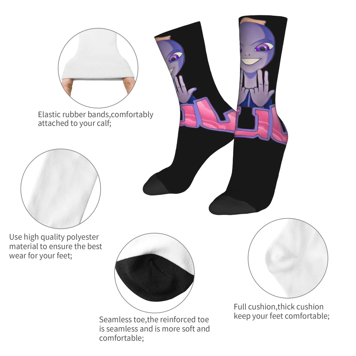 France Rapper Love Jul Print Socks  Gothic Stockings Autumn Anti Skid Women Men Socks Soft Graphic Outdoor Sports Socks