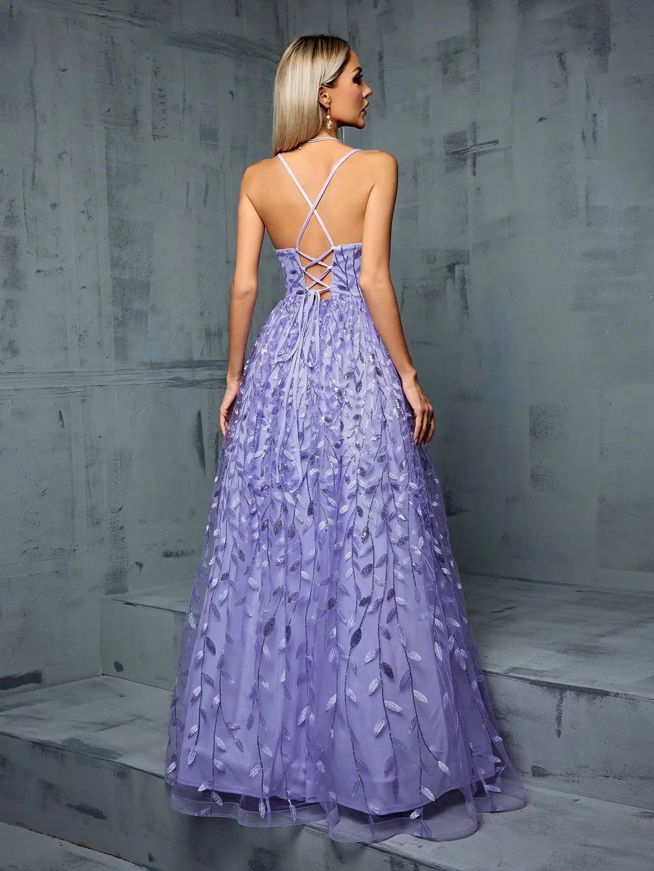 Mgiacy Halter Sequin splicing Cross Band Long elegant dress Evening Gown Ball Dress Party dress