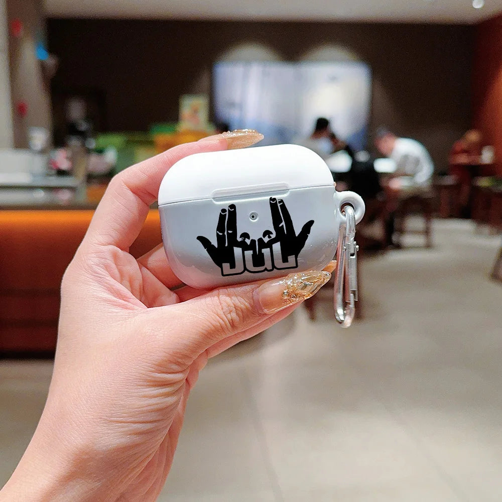 Hot Rapper Shockproof Protective Glossy HD Hard PC Earphone Cover Case For AirPods 1 2 3 4 Pro Pro2 J-JuL-L-with Metal Hook