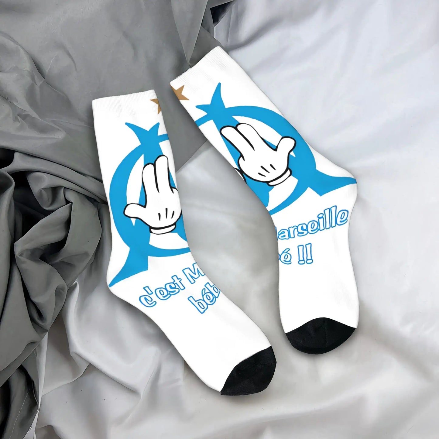 France Rapper Love Jul Print Socks  Gothic Stockings Autumn Anti Skid Women Men Socks Soft Graphic Outdoor Sports Socks