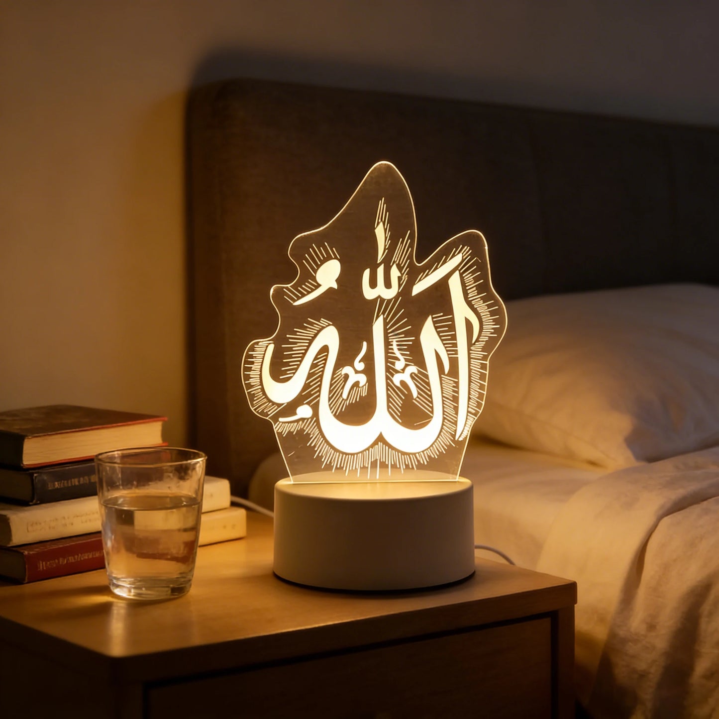 Eid Mubarak USB Operated 3D LED Night Light 2026 Eid Party Holiday Decoration Table Ornament Muslim Ramadan Decoration for Home
