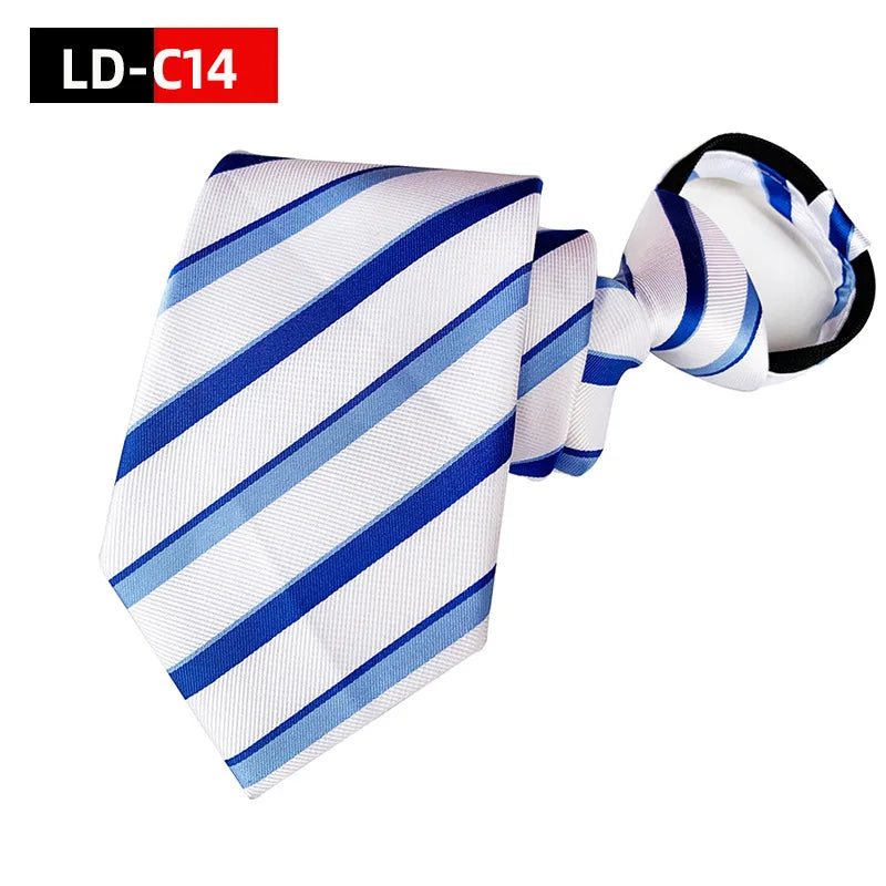 Men Zipper Tie Lazy Ties Fashion 8cm Business Necktie For Man Skinny Slim Narrow Bridegroom Party Dress Wedding Necktie Present
