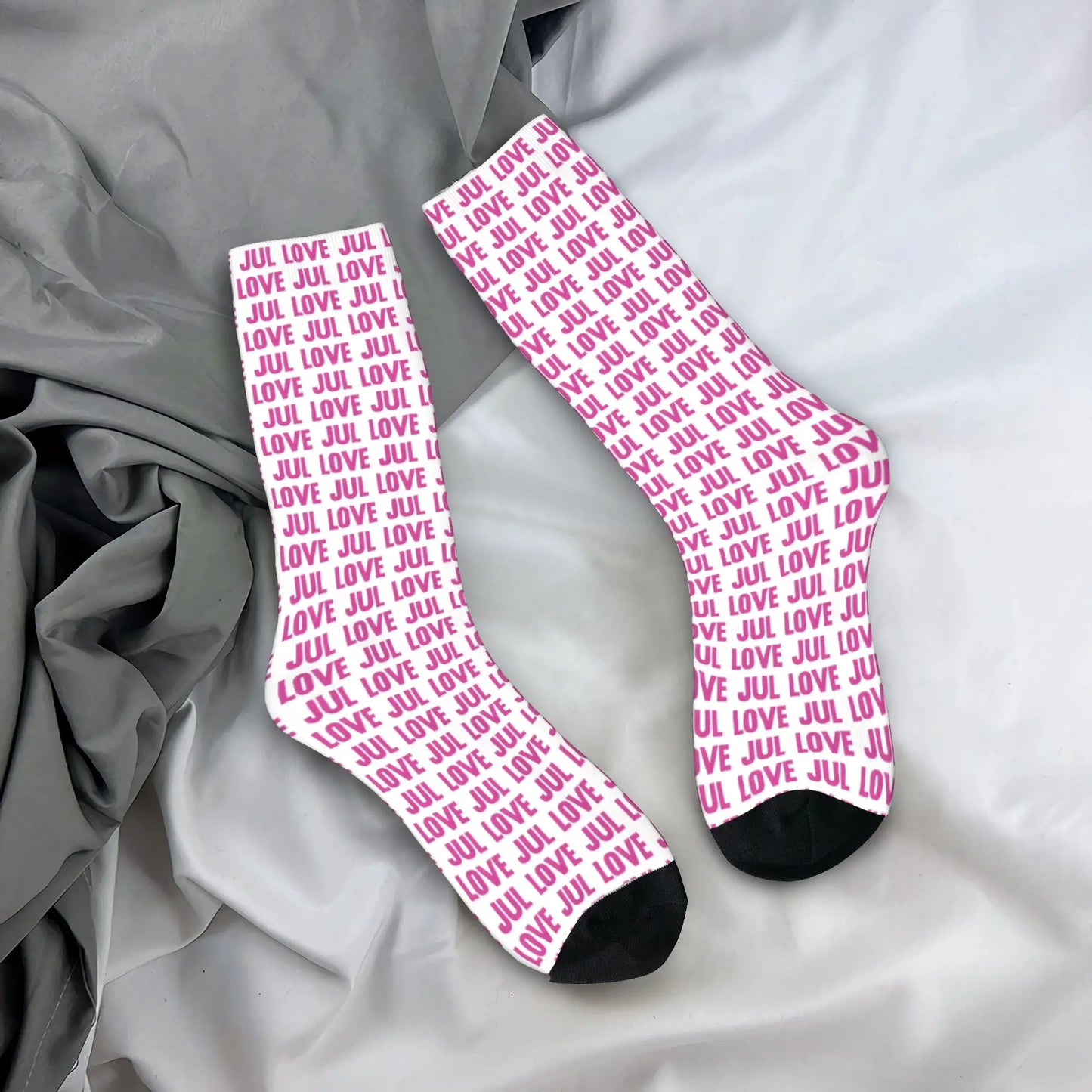 France Rapper Love Jul Print Socks  Gothic Stockings Autumn Anti Skid Women Men Socks Soft Graphic Outdoor Sports Socks