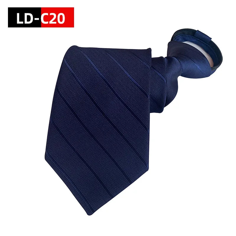 Men Zipper Tie Lazy Ties Fashion 8cm Business Necktie For Man Skinny Slim Narrow Bridegroom Party Dress Wedding Necktie Present
