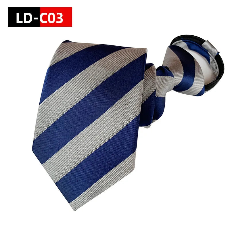 Men Zipper Tie Lazy Ties Fashion 8cm Business Necktie For Man Skinny Slim Narrow Bridegroom Party Dress Wedding Necktie Present
