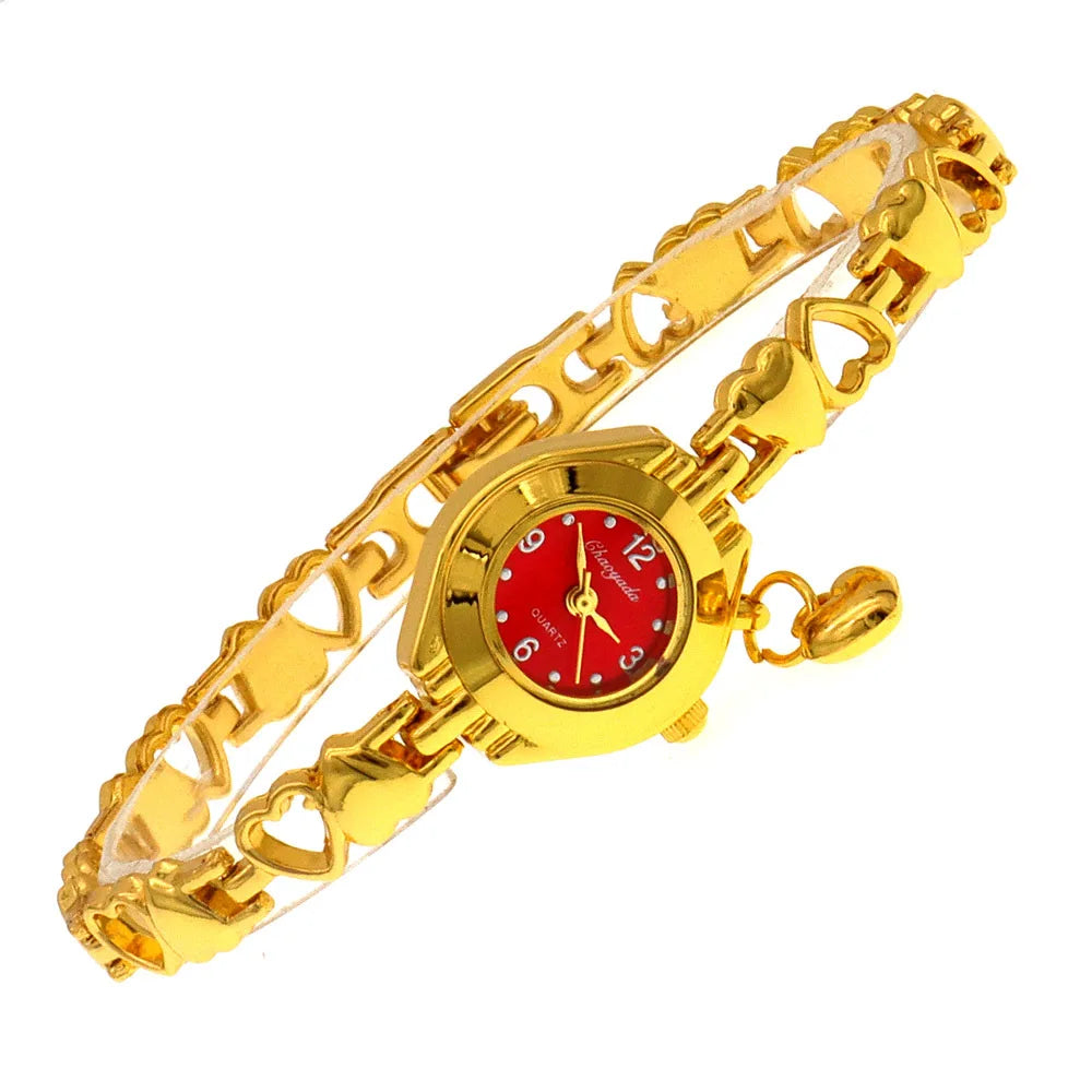 Hollow Out Heart Women Bracelet Watch Fashion Valentine's Day Gift Quartz Ladies' Clock Small Dial Delicate Woman Wristwatch