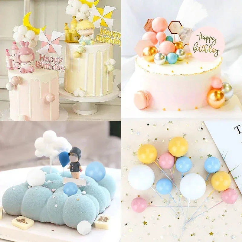 20pcs Mix Size Red Heart Cake Toppers Valentine's Day Resin Love Cupcake Flag For Wedding Engagement Party Cake Balls Decoration