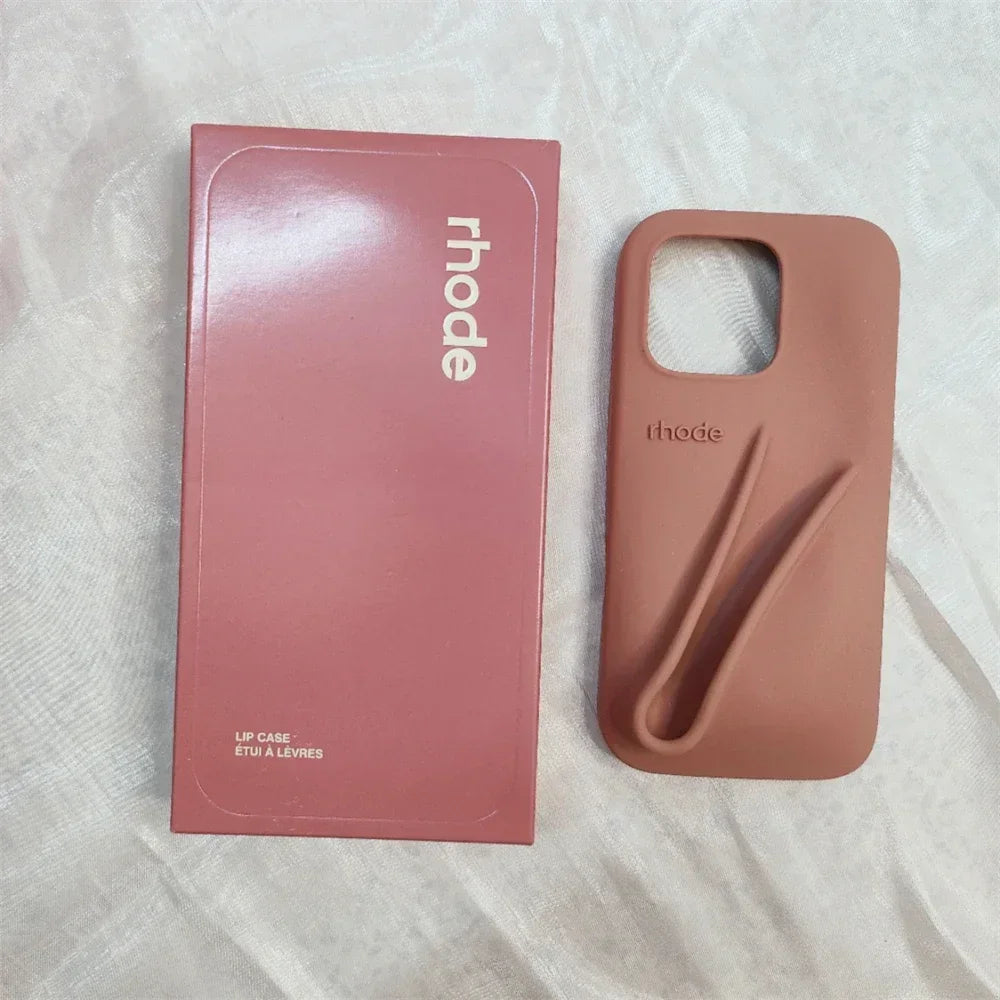 Rhode coque en silicone avec support lipstick pour iPhone 16 16E 15 14 13 12 11 pro max plus - Style accessories 