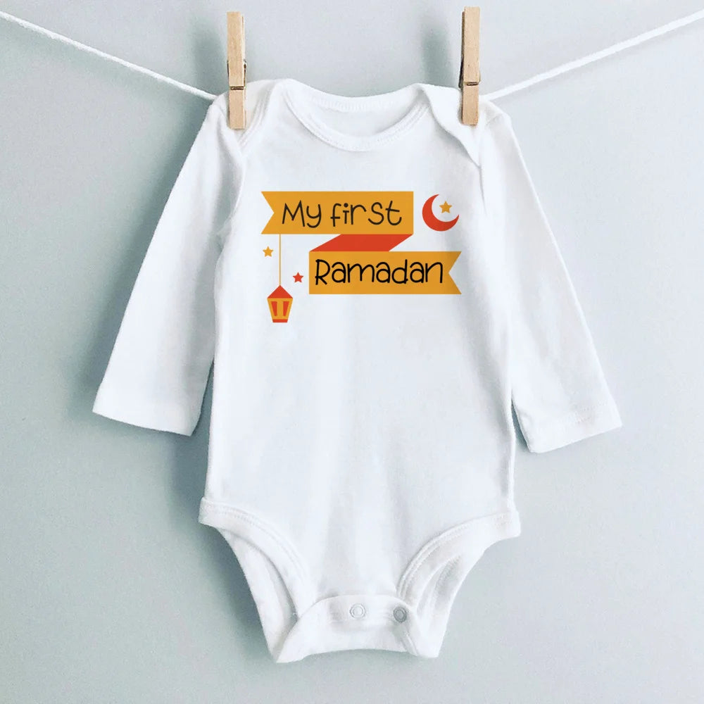 My First Ramadan Print Baby Romper Newbron Bodysuit Muslim Boys Girls Clothes Infant Baby First Ramadan Gift Toddler Jumpsuit