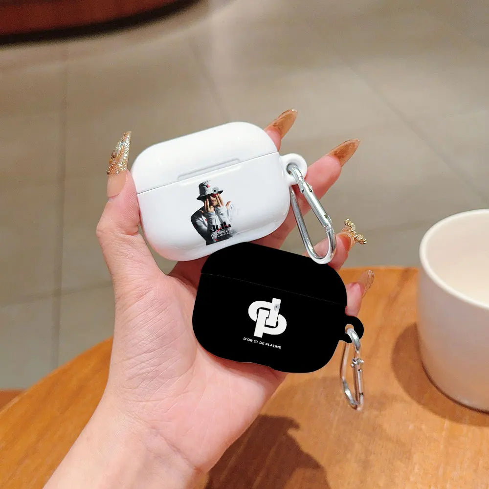 Hot Rapper Shockproof Protective Glossy HD Hard PC Earphone Cover Case For AirPods 1 2 3 4 Pro Pro2 J-JuL-L-with Metal Hook