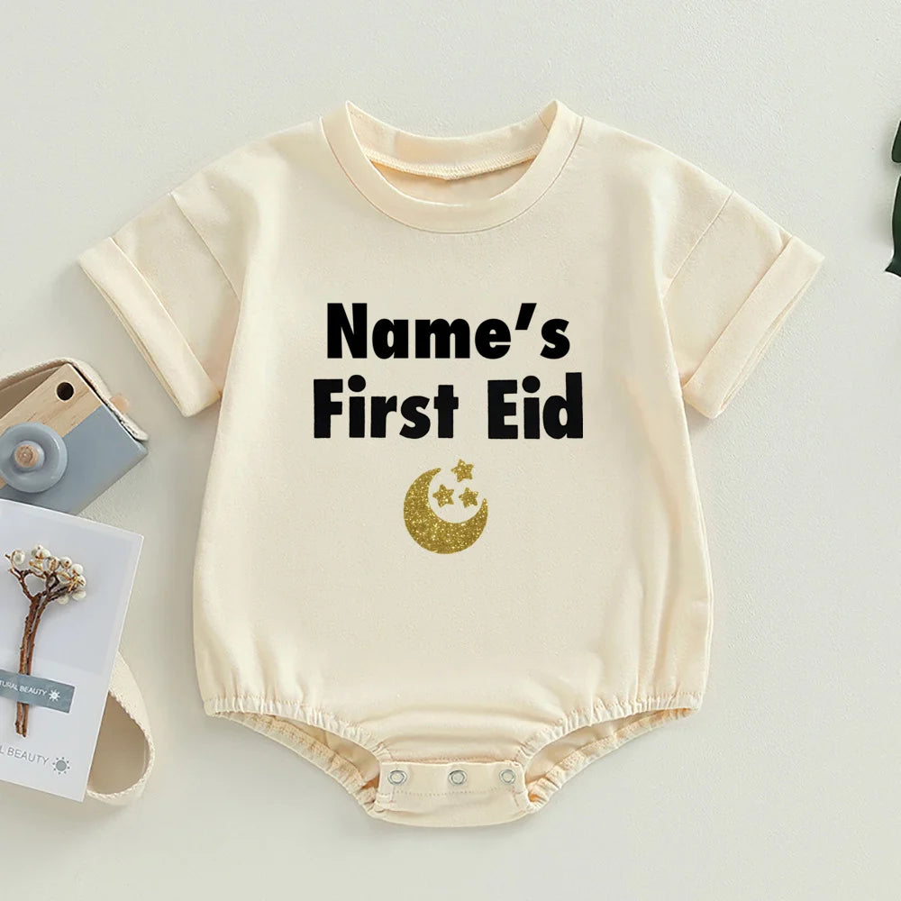 Personalized Baby First Ramadan Bubbles Bodysuit Custom Name Newborn Eid Ramadan Romper Islamic Muslim Holiday Infant Clothes