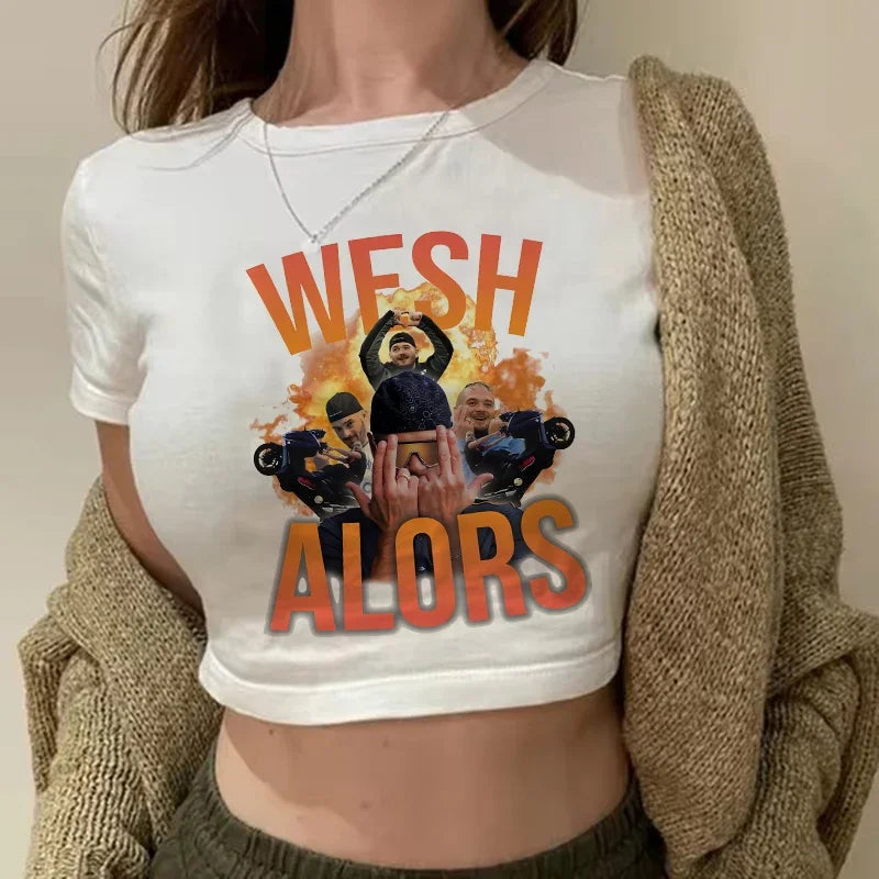 Maillot Jul Cropped Tee Shirt Girl Harajuku Gothic Sexy T-shirt Women Funny Summer Tshirt Graphic Y2k Crop Tops Clothing Female