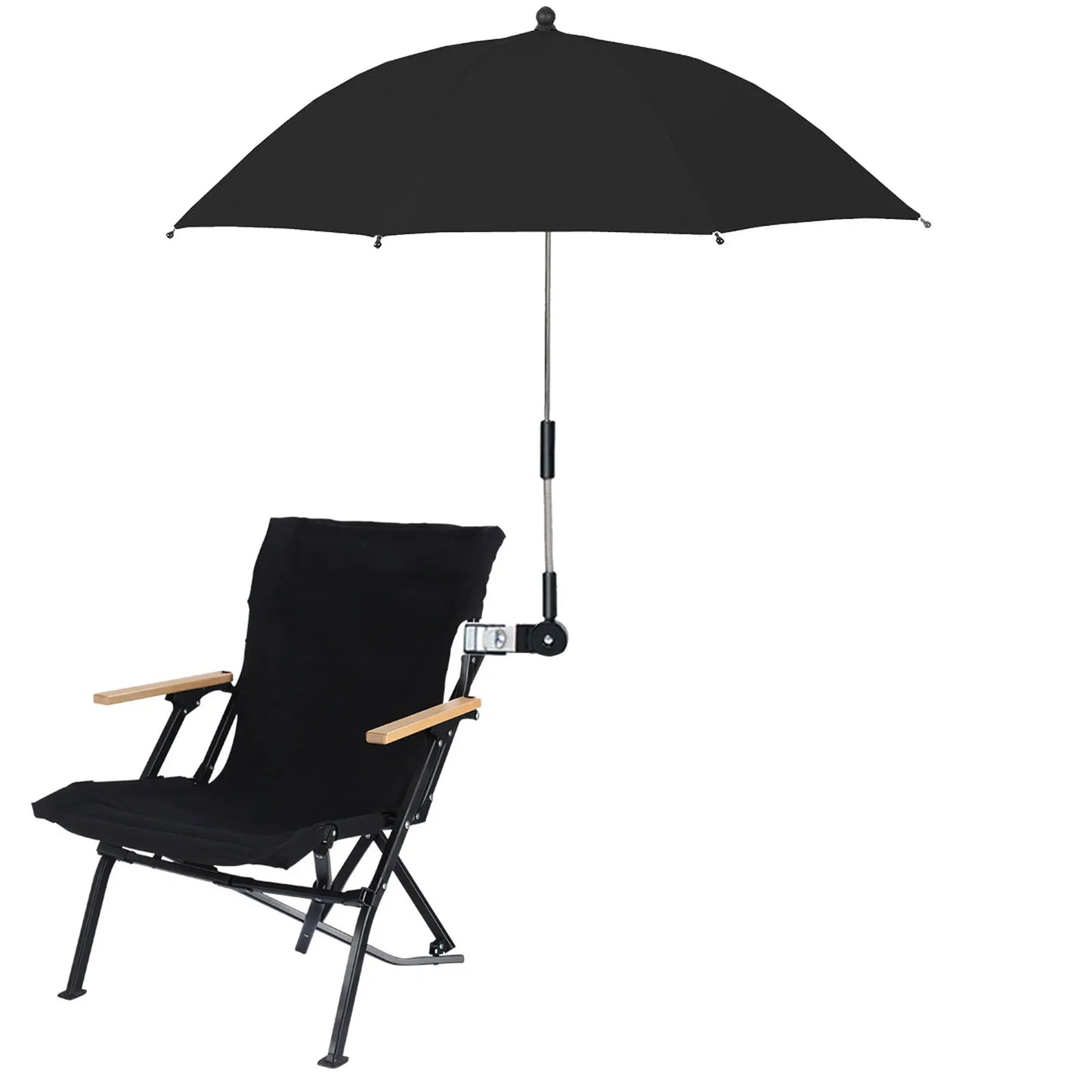 ZK20 Parapluie de chaise de plage Protection UV Parasol de poussette pour bébé 360 ° Pare-soleil de chaise réglable avec pince