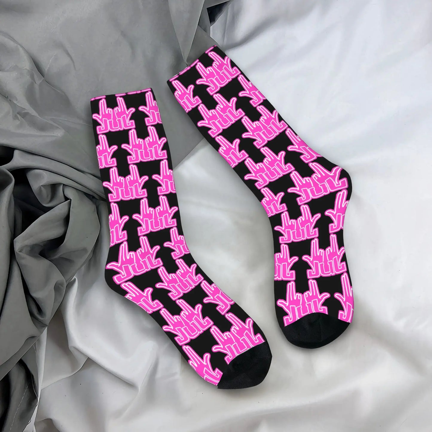 France Rapper Love Jul Print Socks  Gothic Stockings Autumn Anti Skid Women Men Socks Soft Graphic Outdoor Sports Socks