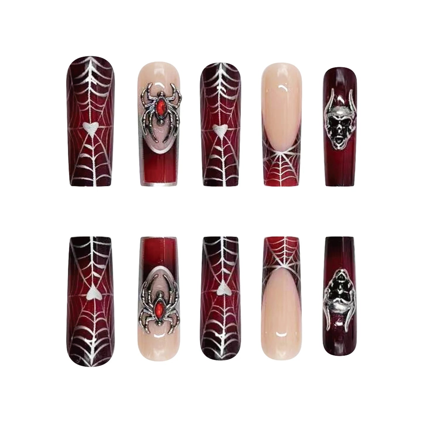 24 pièces ongles manucure Spider Halloween