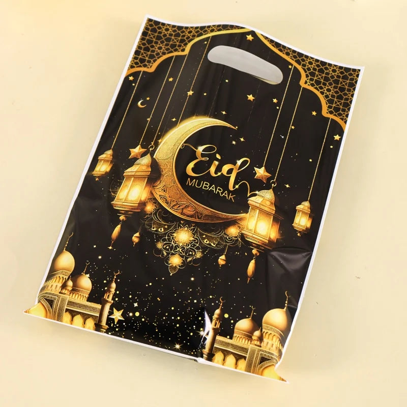 10/20/50pcs Eid Mubarak Decoration Gift Bags Ramadan Kareem Candy Bags Cookie Packaging Islamic Muslim Eid Al Fitr Party Bags