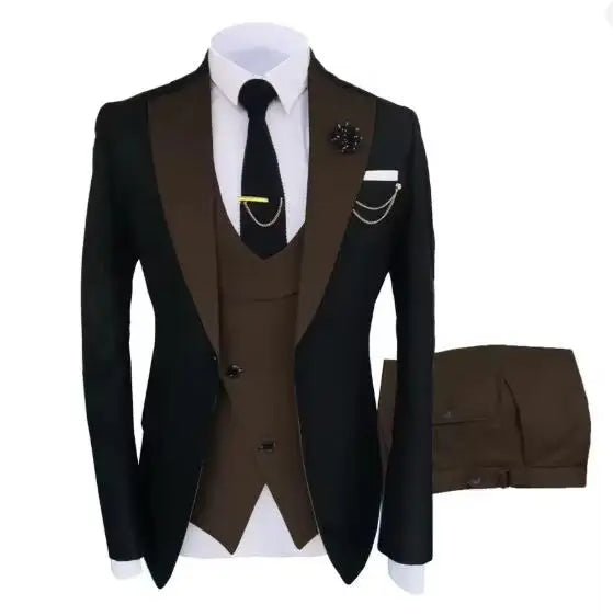New Costume Homme Popular Clothing Luxury Party Stage Men's Suit Groomsmen Regular Fit Tuxedo 3 Peice Set Jacket+Trousers+Vest