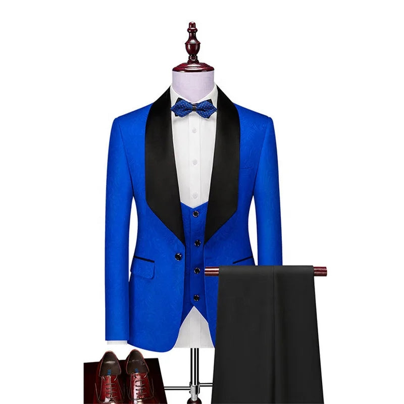 Hot Sale Various Slim Fit Classic pink Groomsmen Suit 3 Pieces Suits blazer for Man