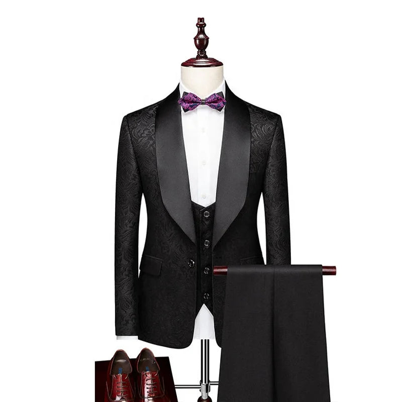 Hot Sale Various Slim Fit Classic pink Groomsmen Suit 3 Pieces Suits blazer for Man